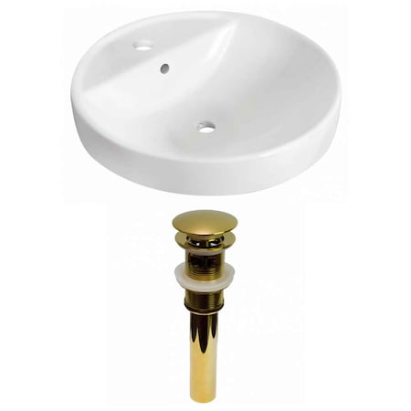 AMERICAN IMAGINATIONS 18.25-in. W Drop In White Vessel Set For 1 Hole Center Faucet AI-31153